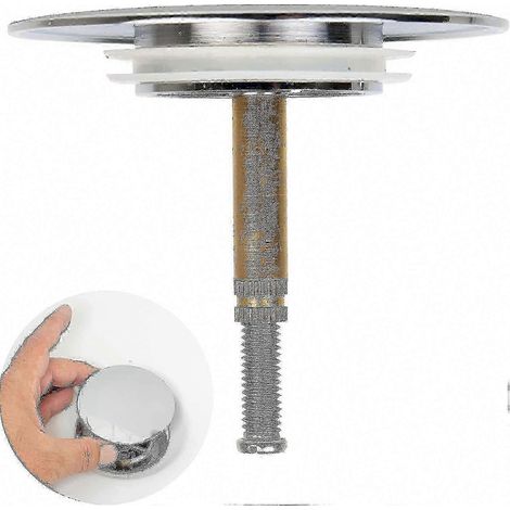 Universeller 70-mm-Badewannenstöpsel mit doppelter Dichtung, höhenverstellbar, verchromt, aus gehärtetem Messing, für Waschbecken (1/5)