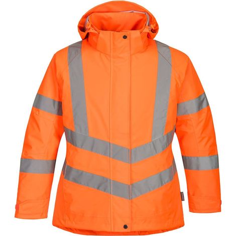 Parka de travail hiver haute visibilité matelassée Femme Portwest Orange Fluo L. (1/2)