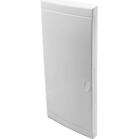 Eur Ohm – Porte blanche pour coffret électrique 52 modules – ABS anti-UV – Réversible – Tenue au fil incandescent 650°C – Installation simple