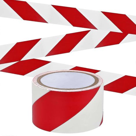 Ruban de signalisation de danger, 60 mm x 18 m, ruban de marquage de sol en PVC, ruban de chantier, ruban de signalisation pour le marquage de sécurité périmétrique des chantiers de construction (1/5)