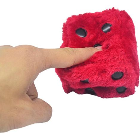 2Peluches dés suspendus auto avec ventouse, décoration voiture et frigo, lot de 2, pendentif rétro avec points, verre et tableau de bord (1/5)