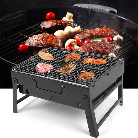 Tragbarer, klappbarer Edelstahl-Holzkohlegrill für Camping und Outdoor-Aktivitäten (1/5)