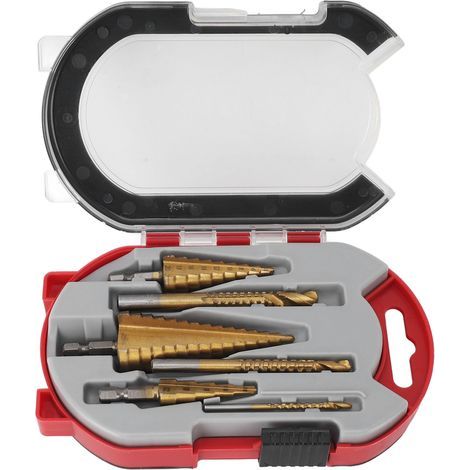 Set mit 6 Stufenbohrern mit Sechskantschaft, elektrische Bohrer für Holz, Aluminiumlegierung und Kupfer (1/5)