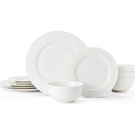 MikasaEgret - Servizio da tavola de porcellana (12 pezzi, in confezione regalo de)