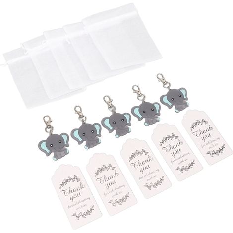 Lot de 12 Étiquettes de Remerciement en Silicone Forme Animaux Mignons pour Baby Shower, Faveurs de Fête à Thème (1/5)