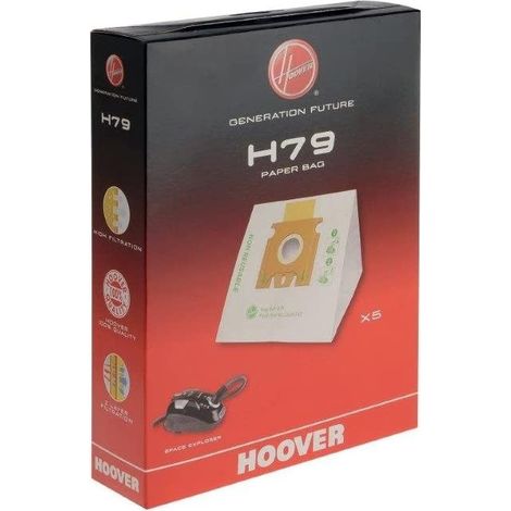 Set von 5 H79 Papiertüten für Hoover 35601745 Vakuumreiniger