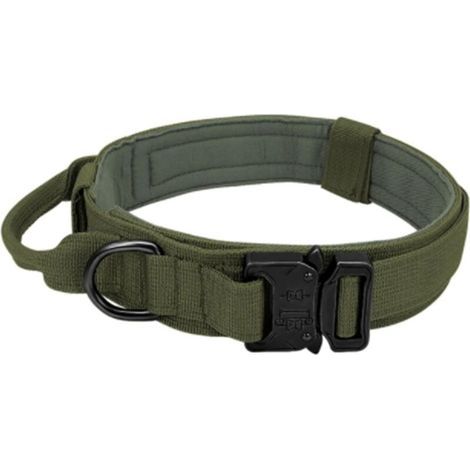 Collier pour chien, collier de dressage réglable en nylon avec poignée de contrôle et boucle en métal lourd, adapté aux chiens de taille moyenne et grande, la taille M convient pour 14-20 kg 36-48 cm (1/5)