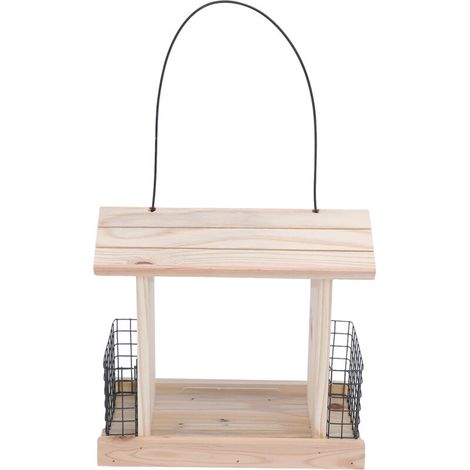 Jeffergarden Mangeoire à oiseaux suspendue en plein air, maison en bois, outil d'alimentation pour oiseaux, décoration extérieure de jardin et de cour