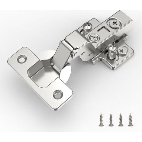 2 pièces Rentrant Charnière Porte Cuisine, angle d'ouverture 110 ° réglable avec ressort hydraulique Charnières d'armoire de cuisine charniere porte placard (1/5)