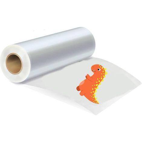 Rouleau de Film de Transfert DTF, 33cm x 100m Papier Sublimation Pré-Traitement Transparent Papier de Transfert Thermique Pet pour T-Shirts, Textiles, Vêtements, Sacs(Brillant) (1/5)