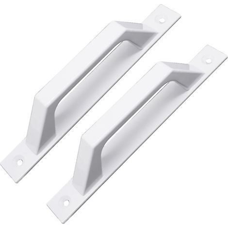 Praktischer Tür-/Schrank-/Gartenhausgriff aus Aluminiumlegierung, künstlerischer Industriestil, mit Schrauben (weiß) (1/5)