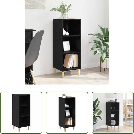 vidaXL Rangement salon - Buffet Chêne noir 34,5 x 32,5 x 90 cm Bois d'ingénierie (1/5)
