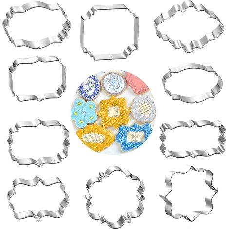 10 Piece Cookie Cutter Set for Children Mini Geometric-Shaped Biscuit Metal Cookie Cutter for Making Biscuits, Cakes, Soaps, Jellies, Etc. (1/5)