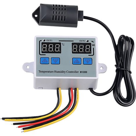 Régulateur double affichage numérique température humidité maison réfrigérateur thermostat humidistat thermomètre hygromètre W1099 AC110-220V (1/4)