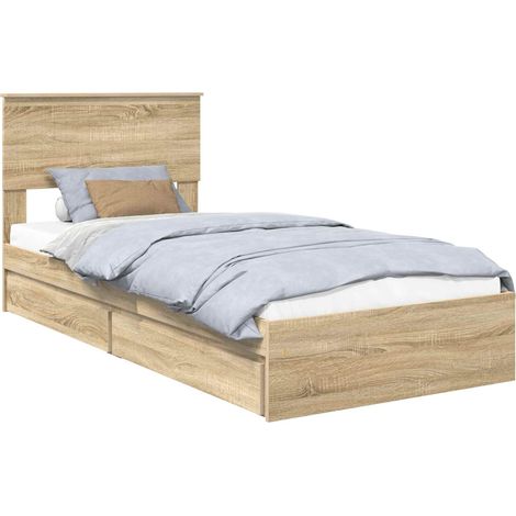 Maison Exclusive - Aufbewahrungsbett Sonoma-Eiche 90 x 190 cm Hol