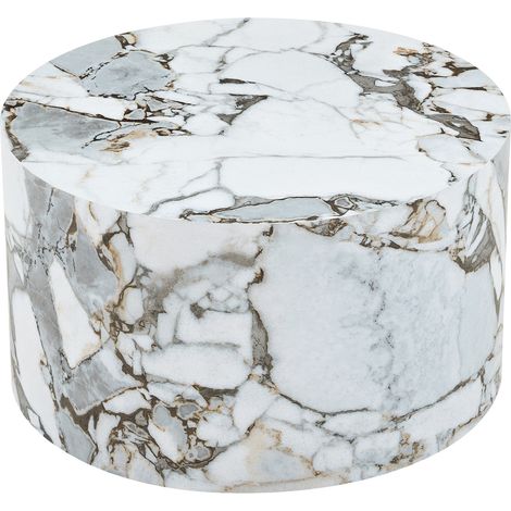 Tables basses gigognes rondes avec rangement, lot de 2 en MDF aspect bois clair, 62,8 cm et 44 cm, couvercle amovible, pour salon moderne et élégant CHICFURN (1/5)