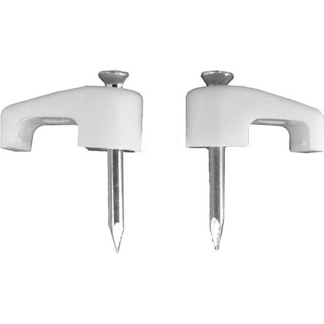 Clip Blanc pour Câble Tuyau Plat 2x1mm Nº03 (Boîte de 100 unités)