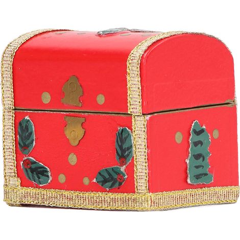 Boîte à bijoux miniature pour maison de poupée vintage, accessoire de décoration en bois simulé, boîte à jouets (1/5)