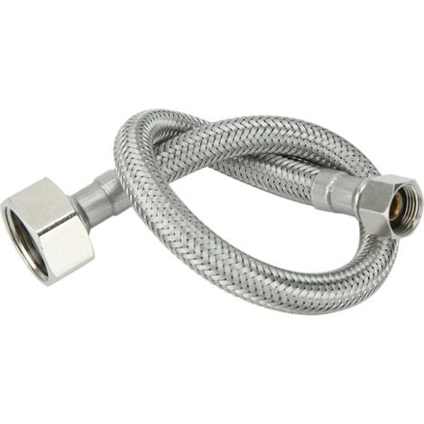 1 Tuyau d'arrivée d'eau tressé, cuivre, 30 cm, entrée 7/8 pouce, sortie 3/8 pouce, pour salle de bain (1/5)