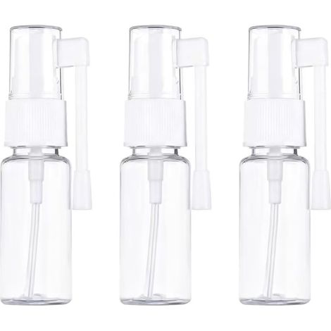 Juego de 3 frascos pulverizadores vacíos de 20 ml - Plástico - Recargables - Tamaño de viaje - Con tapa de boquilla giratoria de 360° - Pulverizador de niebla fina para el cuidado nasal, perfume, agua (1/5)