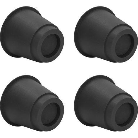 4 Pièces Surélévateurs de Meubles en Plastique 5 Pouces, Socles Ronds Empilables pour Lit, Chaise, Table, Canapé - Noir (1/5)
