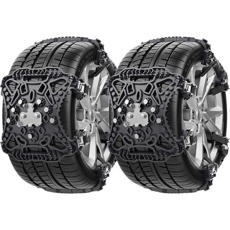 Einfach zu montierende Schneeketten, universelle Schneeketten für Pkw/leichte Lkw/SUVs, für Reifen mit einer Breite von 165 bis 275 mm (schwarz)