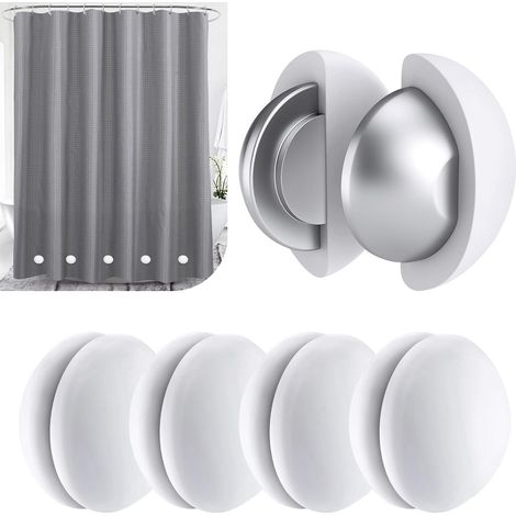 Rideau de Douche avec aimants Solides en Silicone, ne Rouille Pas, ne se détache Pas, empêche Le Rideau de Douche de souffler Les fenêtres, Les Rideaux, Les Poids de la Nappe (Blanc, 4 Paires)