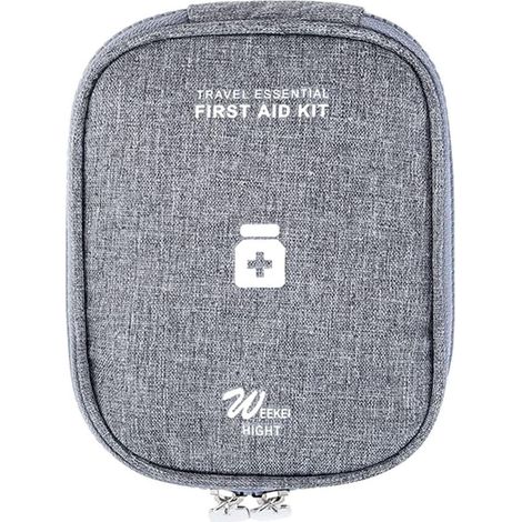 Erste-Hilfe-Tasche wasserdicht mit 3 Fächern, grau