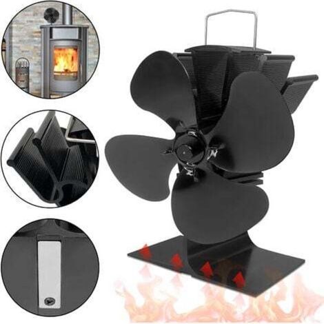 Ventilador de chimenea Froadp sin electricidad con 4 aspas calefactoras (1/4)