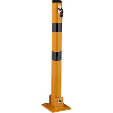 Poste de barrera de estacionamiento plegable de acero, alta visibilidad