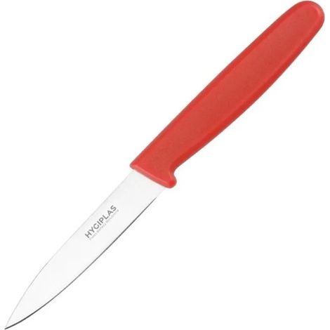 Couteau de bureau rouge à code couleur, 7 cm, manche compatible lave-vaisselle (1/5)