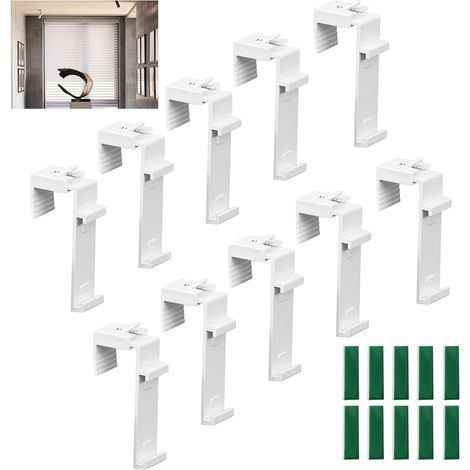 10 Supports Serrage Longs Store Double Klemmfix sans Perçage Fenêtre (1/5)