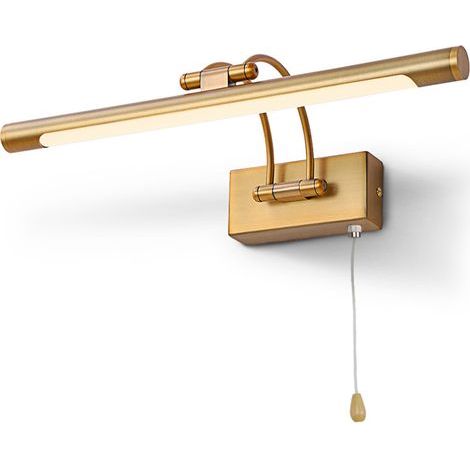 LED 8W IP44 Miroir Applique Murale Éclairage De Salle De Bain Laiton Intérieur Éclairage Avec Interrupteur, 40CM 3000K Appliques Pour Tableaux et Vitrines Bras Réglable Lampes De Lecture(sans fil) (1/5)