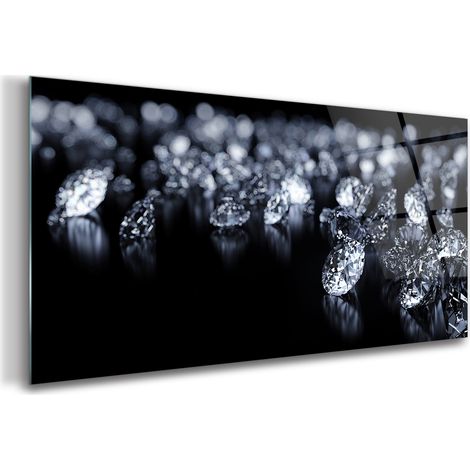 Tableau sur verre – 100 x 50 cm - Tableau mural décoratif - Verre Décorative - Pierres Précieuses