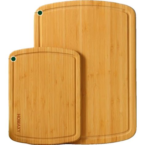 Schneidebrett-Set, umweltfreundliches Bambus, vielseitig einsetzbar, Bogen Set aus 2 (1/2)