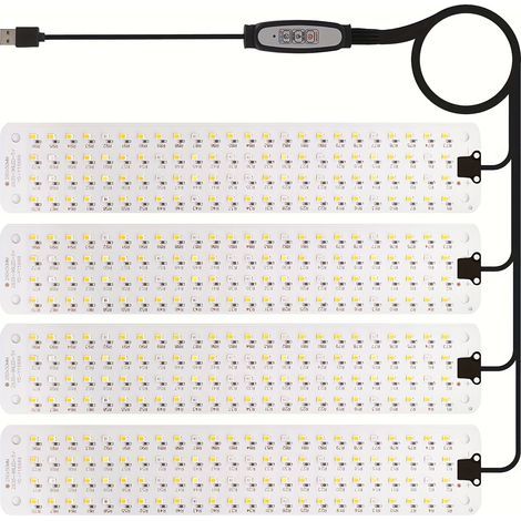 Panneau LED USB 1 à 4 pour plantes, lampe de semis, lampe pour plantes en pot avec variation d'intensité intelligente et minuterie (1/5)