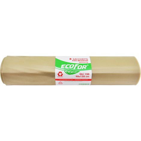 SACCHI POLIETILENE NETTEZZA URBANA 'EXTRA STRONG' cm 90 x 120 cf.6 pz - lt.150 ambra