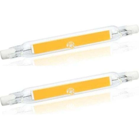 Ampoule LED R7s 78 mm, 5 W, blanc chaud 3 000 K, COB linéaire, remplace les ampoules halogènes 40 W et 50 W, lot de 2. (1/4)