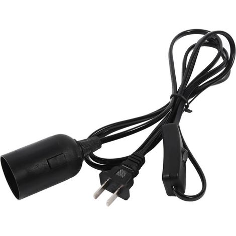 1 Pc E27 Suspension Pendant, Fixture Accueil Lampe Lustres Ampoule Prise Titulaire Cordon avec interrupteur Marche / Arrêt(noir EU Plug) (1/5)