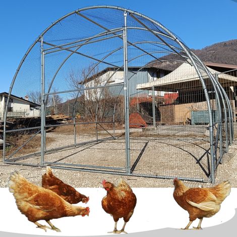 Pollaio 3x4m voliera tunnel con rete per polli e galline (1/5)