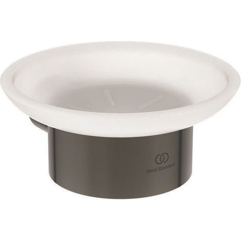 Jabonera CONCA redonda, con soporte de pared magnético gris IDEAL STANDARD