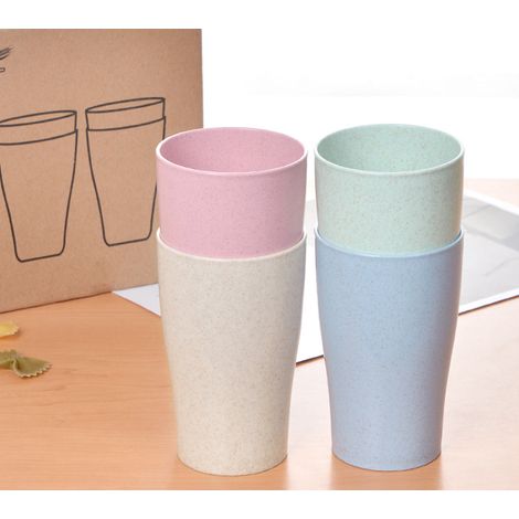 Tasse - 400 ml - En Fibre De Paille De Blé Et Polypropylène Alimentaire - Pour Eau Café Lait Jus - Lot De 1 (1/5)