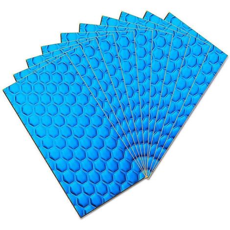 Lot de 10 tapis insonorisants en butyle pour voiture, matériau d'insonorisation et d'amortissement du bruit pour capot, 20 x 11 cm. (1/5)