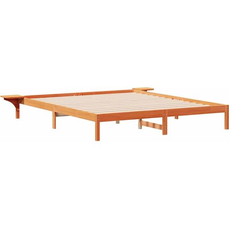Maison Exclusive - Letto con Tavolini Laterali Marrone cerato 180 x 210 cm