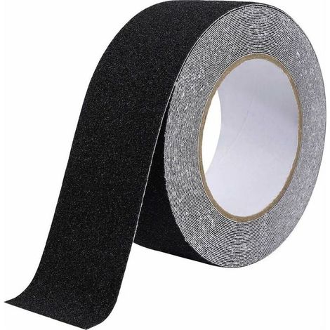 Ruban antidérapant,Bandes antidérapantes avec Ruban adhésif antidérapant pour escaliers, marches, revêtements de Sol, Ruban antidérapant Solide, Autocollant, Noir (5cm x 10m, Noir), BOMEI PACK (1/4)