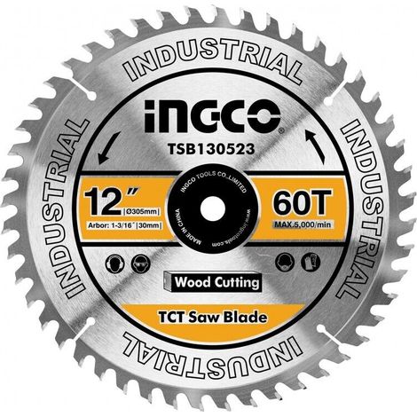 Disco per Taglio Legno a 60 Denti Ø da 305 mm INGCO Smerigliatrice Circolare (1/2)