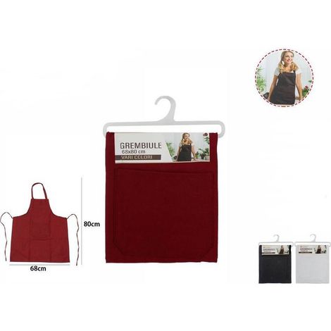 Trade Shop - Grembiule Da Cucina Con Tasca Laccio Girovita Chef Bar Cuoco Tinta Unita 70001 - (1/2)