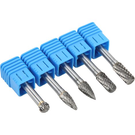 Satz mit 6 x 8 mm Doppelschneid-Rotationsfräsern aus Wolframkarbid zum Polieren, Schleifen, Gravieren und Bohren ACDFG (1/5)