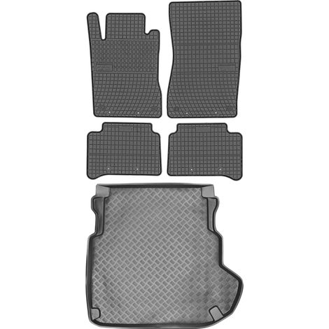 Juego de alfombrillas de goma para coche y maletero para Mercedes Clase E W211 Sedán/Familiar (2002-2009).