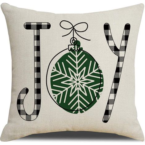Weihnachtskissenbezug 45x45cm, dekorativ, Weihnachtsmotiv (Joy Green) (1/5)